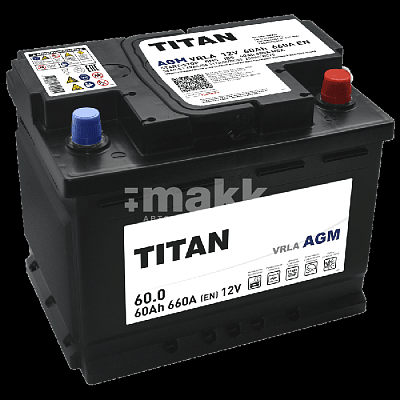 Аккумуляторная батарея 60 Ач Титан AGM о/п 24,2*17,5*19,0
