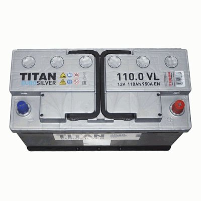 Аккумуляторная батарея 110 Ач Титан Euro Silver о/п  35,2*17,5*19