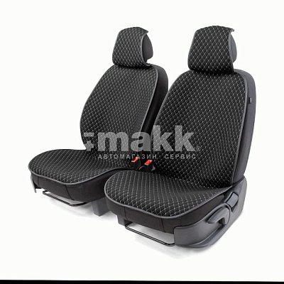 Накидки на сиденье Car Performance передние 2 шт  fiberflax черн/серые 5шт/уп CUS-1052 BK/GY