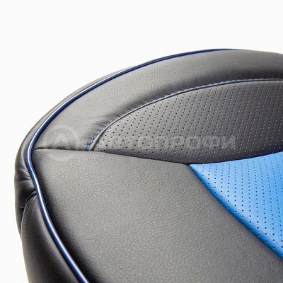 Накидка на сиденье AUTOPROFI каркасная экокожа HIT-310G BK/BL