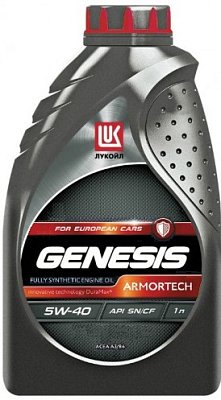 Масло моторное Лукойл Genesis Armortech 5W40 синт. API SQ/CF ACEA A3/B4 1л