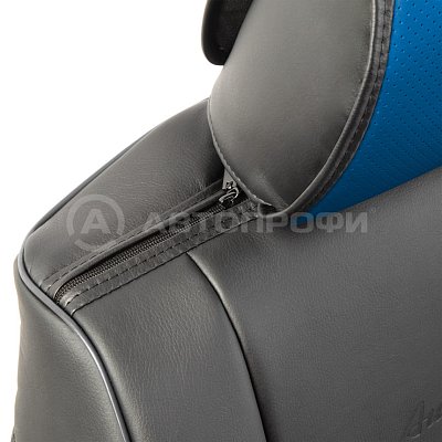 Накидка на сиденье AUTOPROFI каркасная экокожа HIT-310G BK/BL