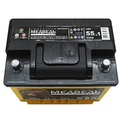 Аккумуляторная батарея 55 Ач Тюменский медведь LA п/п  24,2*17,5*19