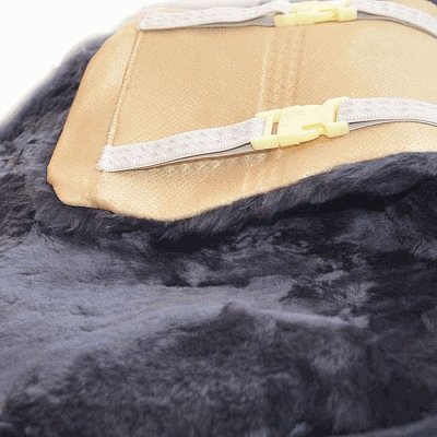 Накидка на сиденье серая темно GS натуральная овчина короткий ворс 1 шт