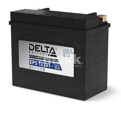 Мото аккумулятор 20 Ач Delta о/п (YTX20HL-BS, YTX20L-BS)