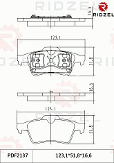 Колодки тормозные задние PDF2137 Ridzel