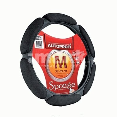 Спонжевая оплётка рулевого колеса SP-5026 BK (L)