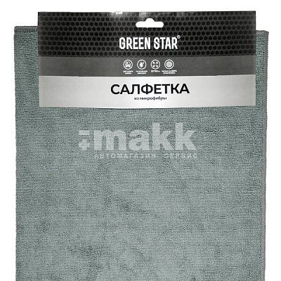 Салфетка из микрофибры 50x60 Green Star темно-серая 300 гр/м2 