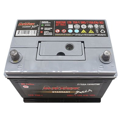 Аккумуляторная батарея 70 Ач Актех Standart Asia (80D26R) п/п 26,0*17,5*22,5