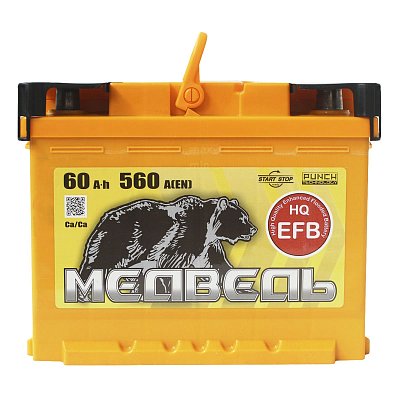 Аккумуляторная батарея 60 Ач Медведь EFB о/п 24,2*17,5*19,0
