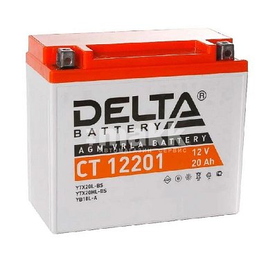 Мото аккумулятор DELTA 12В 20Ач (YTX20L-BS, YTX20HL-BS, YB18L-A) о/п