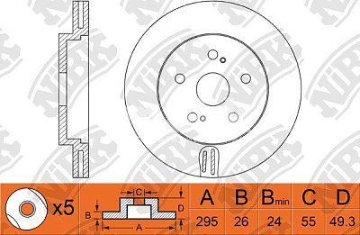 Диск тормозной передний RN1210 NIBK (2шт)