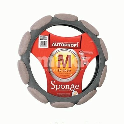 Спонжевая оплётка рулевого колеса SP-9030 D.GY (M)