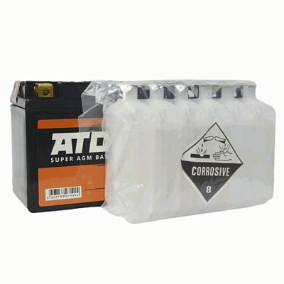 Мото аккумулятор ATOMAN Super AGM 12V 9Ah (YT9B-BS) сухозаряженный с электролитом в комплекте
