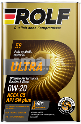 Масло моторное ROLF ULTRA 0W20 синт. API SN plus ACEA С5 1л металл