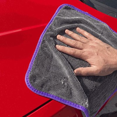 Салфетка из микрофибры 35x35 Green Star серая с фиолетовым 600 гр/м2