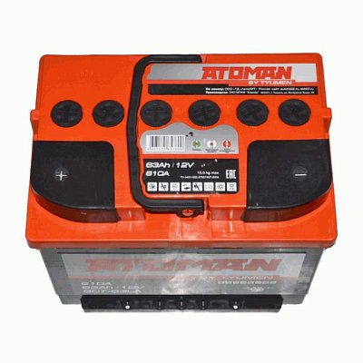 Аккумуляторная батарея 63 Ач ATOMAN о/п  24*17,5*19