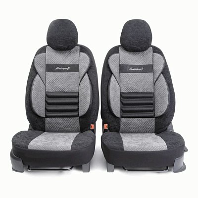 Чехлы автомоб. COMFORT COMBO велюр передний ряд 4 предм чёрн/серые AIRBAG CMB-0405 BK/D.GY