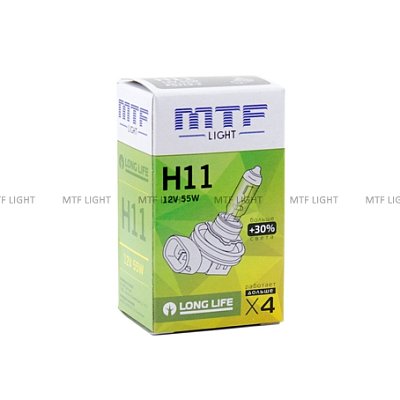 Автолампа H11 12V 55W LONG LIFE MTF