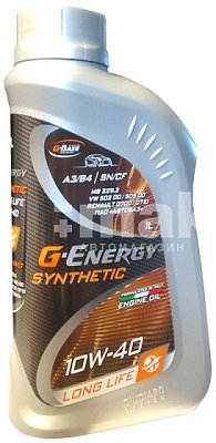 Масло моторное G-Energy Synthetic Long Life 10W40 синт. API SN/CF ACEA A3/B4 1л