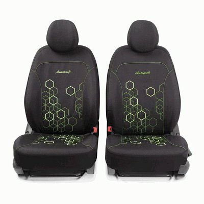 Чехлы автомоб. HOLOGRAM жаккард 11 предм 2 молн чёрн/зеленые AIRBAG HOL-1102 BK/GREEN