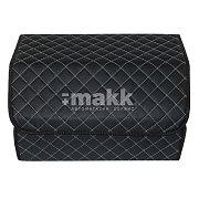 Органайзер в багажник экокожа 30х30х50см черный/белый 114023