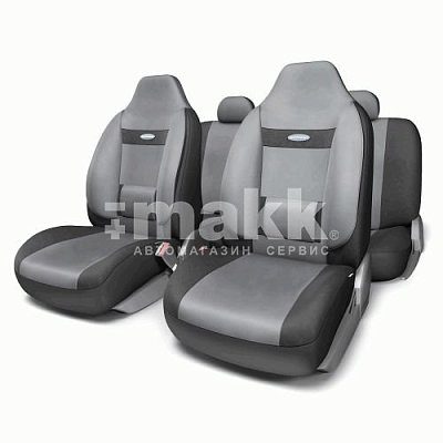 Чехлы COMFORT литовый подг велюр 9пр карм 6 мол чёрн/т.сер р-р М 5шт COM-1105H BK/D.GY (M)