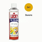 Краска-аэрозоль LUCKY золотая, глянцевая 530мл Lc-341