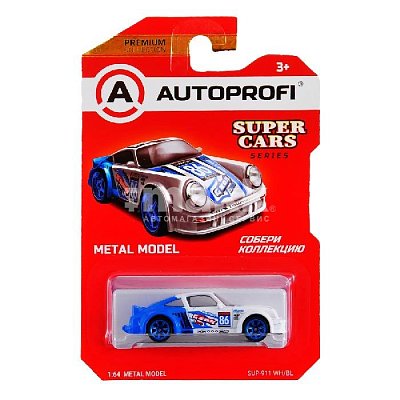 Машинка коллекционная 1:64 SUPER CARS бел./синий SUP-911 WH/BL