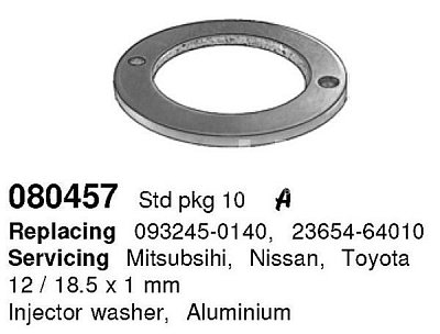 Кольцо топливной форсунки MMC Nissan Toyota 12x18.5x1 080457 CARGO