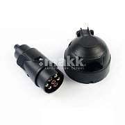 Разъем прицепа, 7 контактов, пластик, (комплект)