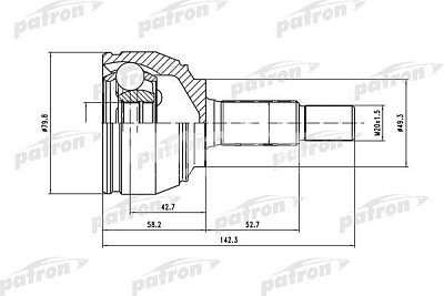 ШРУС наружный LADA Largus 16v/NISSAN Micra Note/Renault Sandero 23x49x22 PCV1443 PATRON