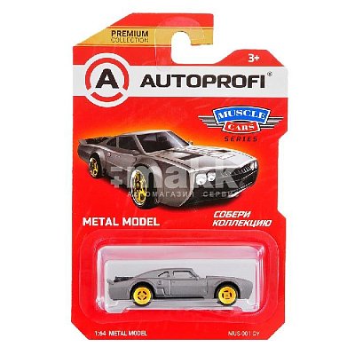 Машинка коллекционная 1:64 MUSCLE CARS серый MUS-001 GY