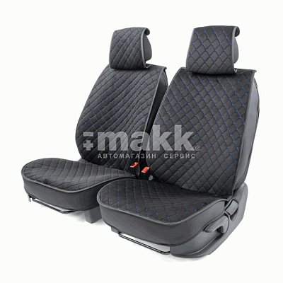 Накидки на сиденье Car Performance передние 2 шт алькантара черн/синие 5шт/уп CUS-2012 BK/BL