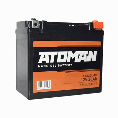 Мото аккумулятор ATOMAN Nano Gel 12V 20Ah (YTX20L-BS)