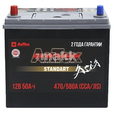 Аккумуляторная батарея 50 Ач Актех Standart Asia (55B24R) п/п тонк.кл 23,8*12,9*22,5