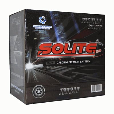 Аккумуляторная батарея 59 Ач Solite Silver (70B24R) п/п тонк.кл. 23,7*12,8*22,2