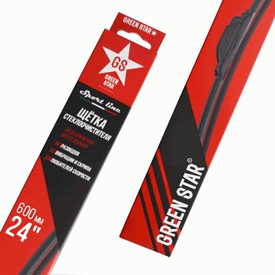 Бескаркасная щетка стеклоочистителя Sport Line Green Star 24" 600мм