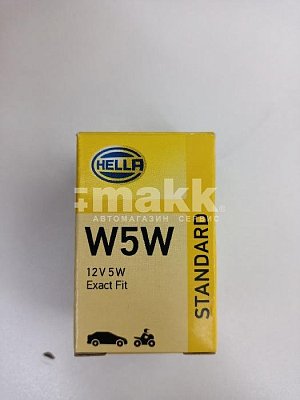 Автолампа W5W 12V W2 Hella 1x9,5d 8GP 003 594-121