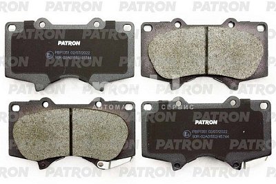 Колодки тормозные дисковые передние PBP1351 PATRON