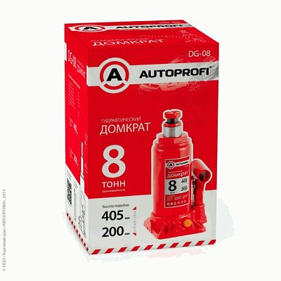 Домкрат  8т подъем 200-405мм гидрав., защита от перегруза, бут. Autoprofi