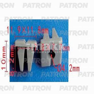 Клипса пластмассовая Kia кронштейн бампера, вставка под саморез P37-1355 Patron