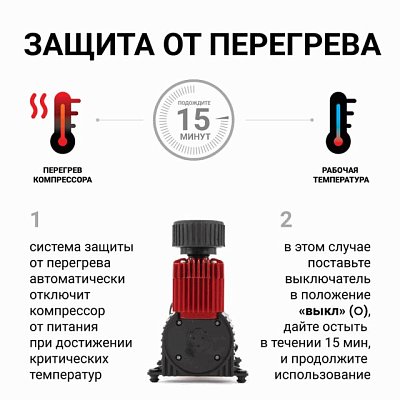 Компрессор  50л/мин 280W 12V 10Атм металлический поршень, в компл 3 насадки AUTOPROFI  AKM-50