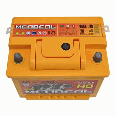 Аккумуляторная батарея 60 Ач Медведь VLA Ca/Ca о/п 242*175*190