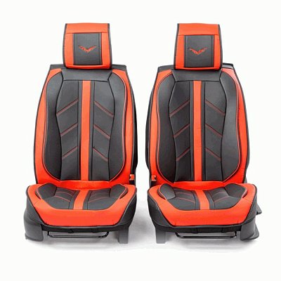 Накидки на сиденье Car Performance передние 2 шт экокожа черн/красные CUS-3012 BK/RD