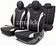 Чехлы автомоб. FLEX полиэстер 11 предм 2 молн чёрн/белые AIRBAG FLX-1102 BK/WH