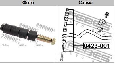 Стойка стабилизатора MMC Lancer CQ#,CS#,CR#,CU# перед 0423-001