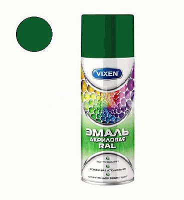 Эмаль акриловая VIXEN VX36005 универсальная зеленый мох, аэрозоль 520мл RAL6005
