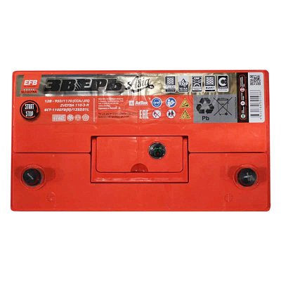 Аккумуляторная батарея 110 ЗВЕРЬ Азия EFB (125D31L) о/п 30,6*17,5*22,5