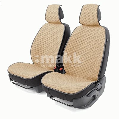 Накидки на сиденье Car Performance передние 2 шт  fiberflax бежевые 12шт/уп CUS-1032 BE